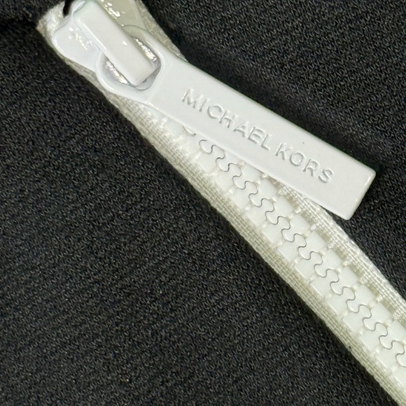 MICHAEL Michael Kors Black Knit Pencil Skirt with White Zippers and Trim - Picture 2 of 7